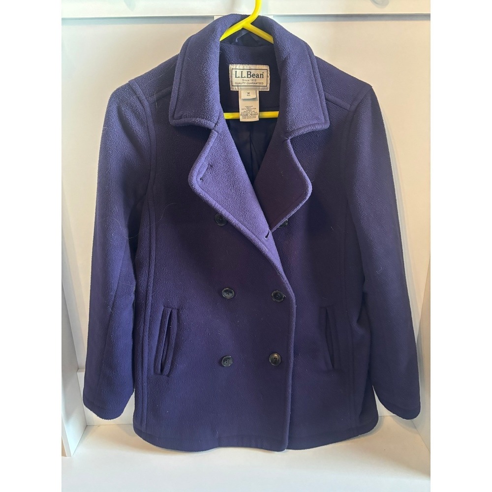 LL Bean Womens Medium Spring Peacoat Jacket‎ Purple